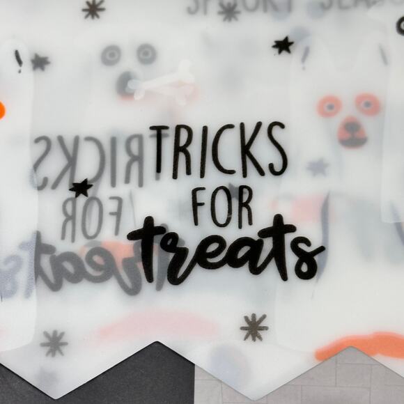 Halloween Ghost Dog Shower Curtains 72x72 Set of 2 Tricks for Treats New Spooky - Picture 7 of 9